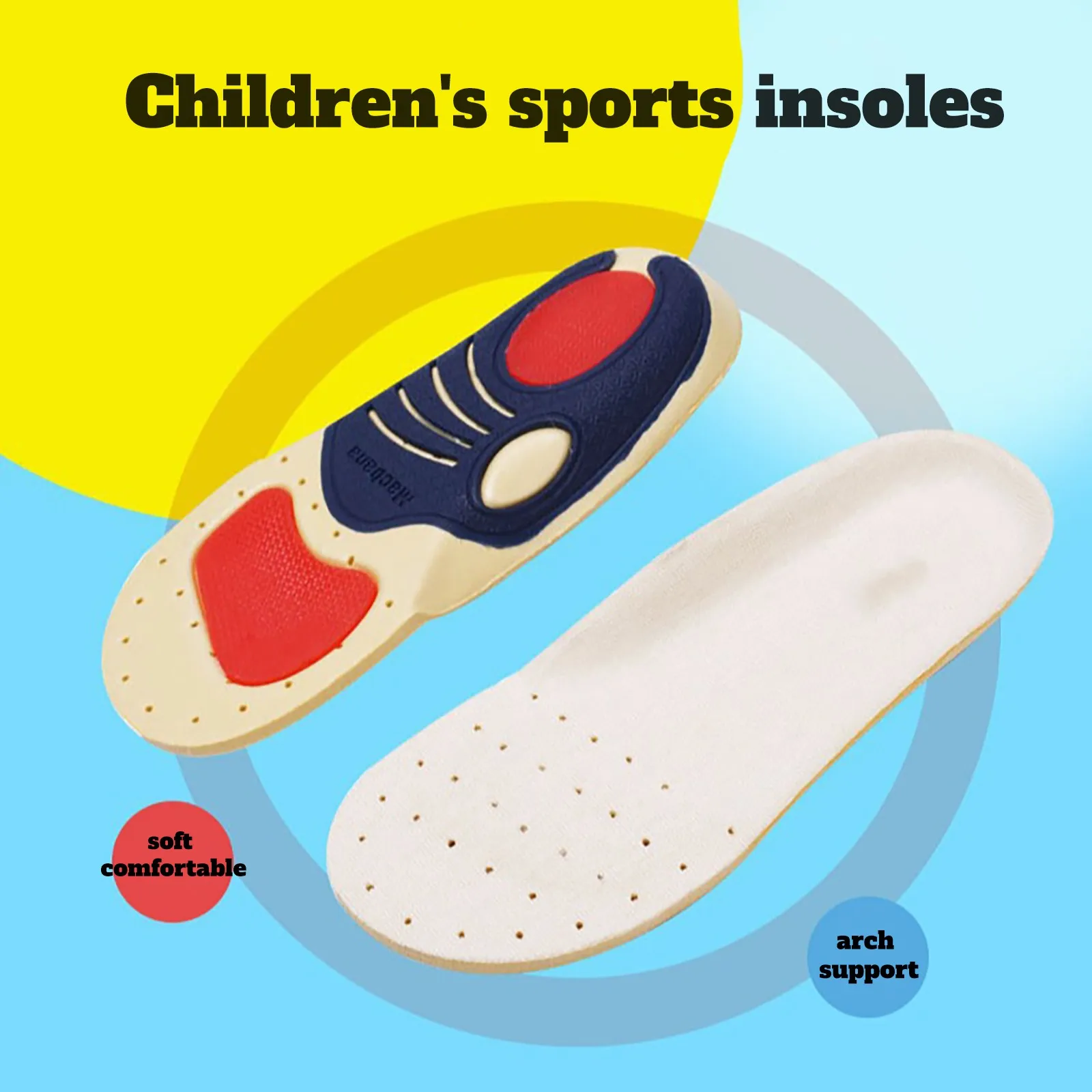 

Children Soft Bottom Composite Insoles Comfortable Arch Supportive Insoles Practical Sport Breathable Running Shoe Pad Supplies
