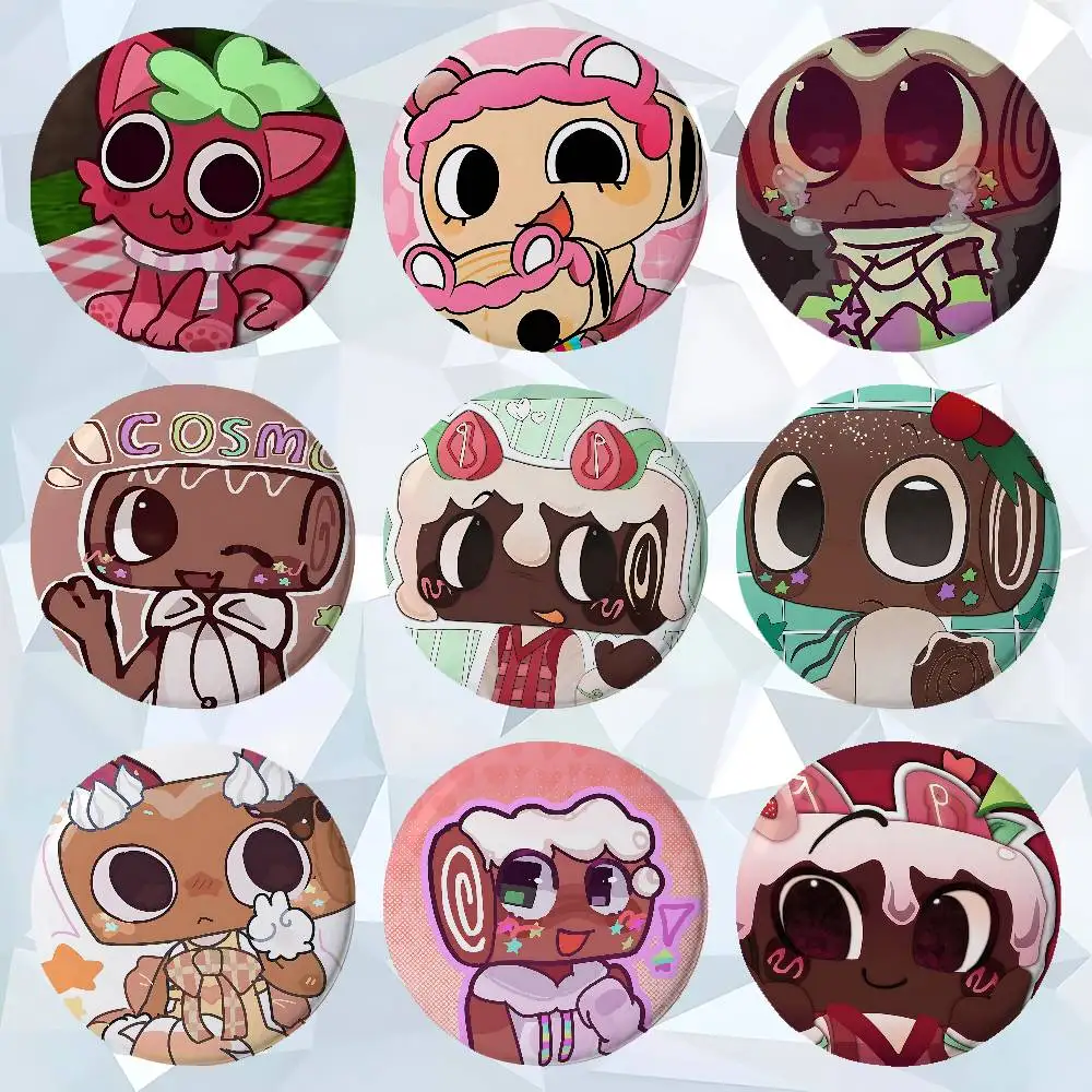 Game F-Figure Cosmo Premium Tinplate Round Lapel Pins: Cute Badge Brooches For Shoulder Bag Accessories, Souvenir Gifts