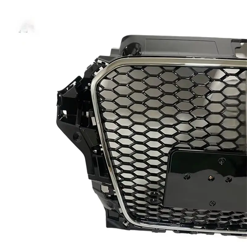 2014-2016 RS3 نمط شبكة أمامية سوداء لامعة لشواية المصد الأمامي A3 S3 8 فولت