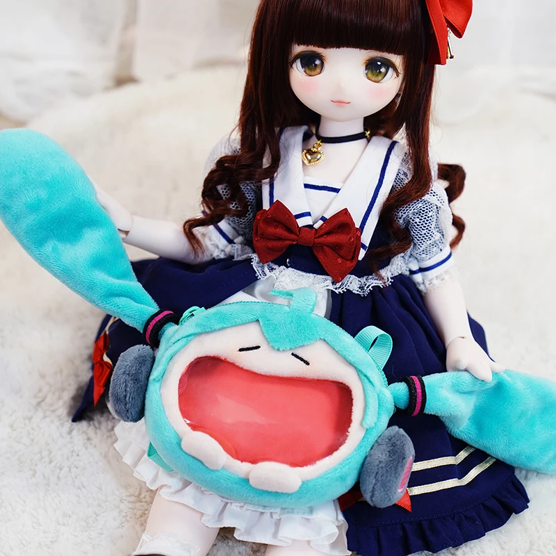 10X9CM New Anime Hatsune Miku Q version Kawaii Figure Multi functional plush mini bag headphone bag pocket coin purse Gifts