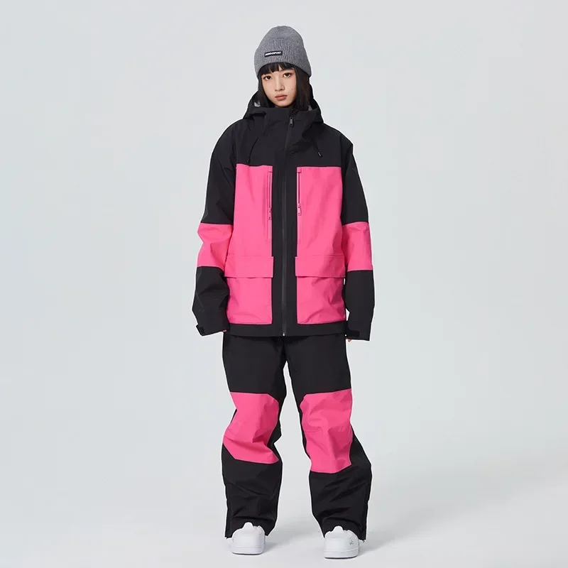 Tute da sci invernali all'aperto 2025 donne nuove tute da snowboard abbigliamento uomo giacca da sci calda impermeabile pantaloni set Costume