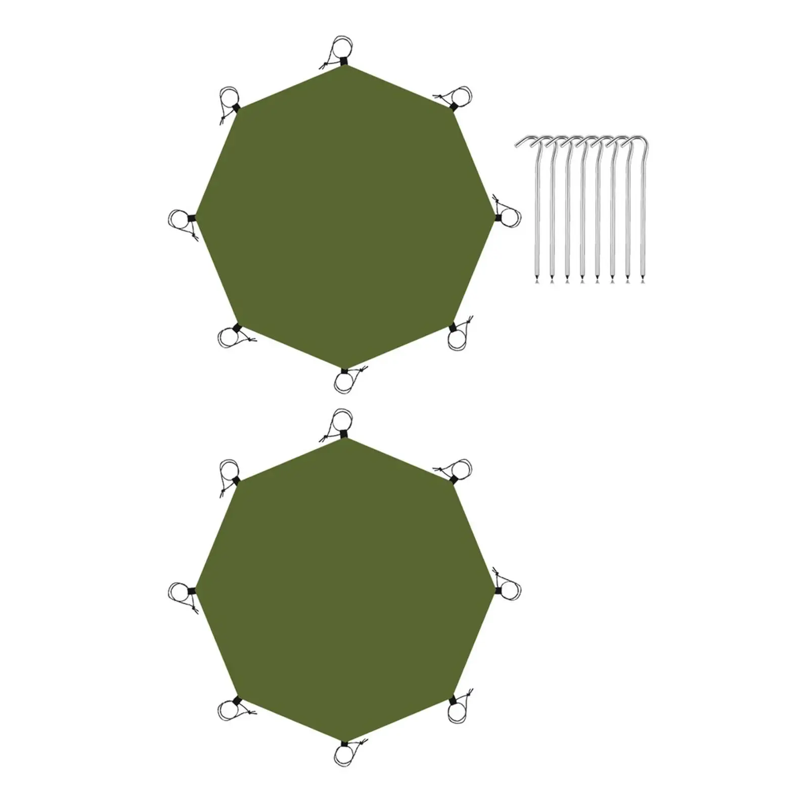 Tahan air tenda segi delapan jejak terpal berkemah, alas tanah ringan lantai