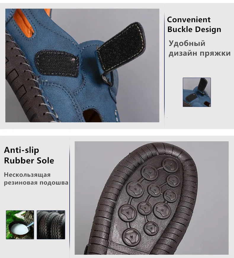 Bestseller Sommer Herren-Sandalen Outdoor Herren-Strandsandalen Handgefertigte Leder-Römersandalen Modische Herren-Wasser-Trekking-Sandalen – Detail 5