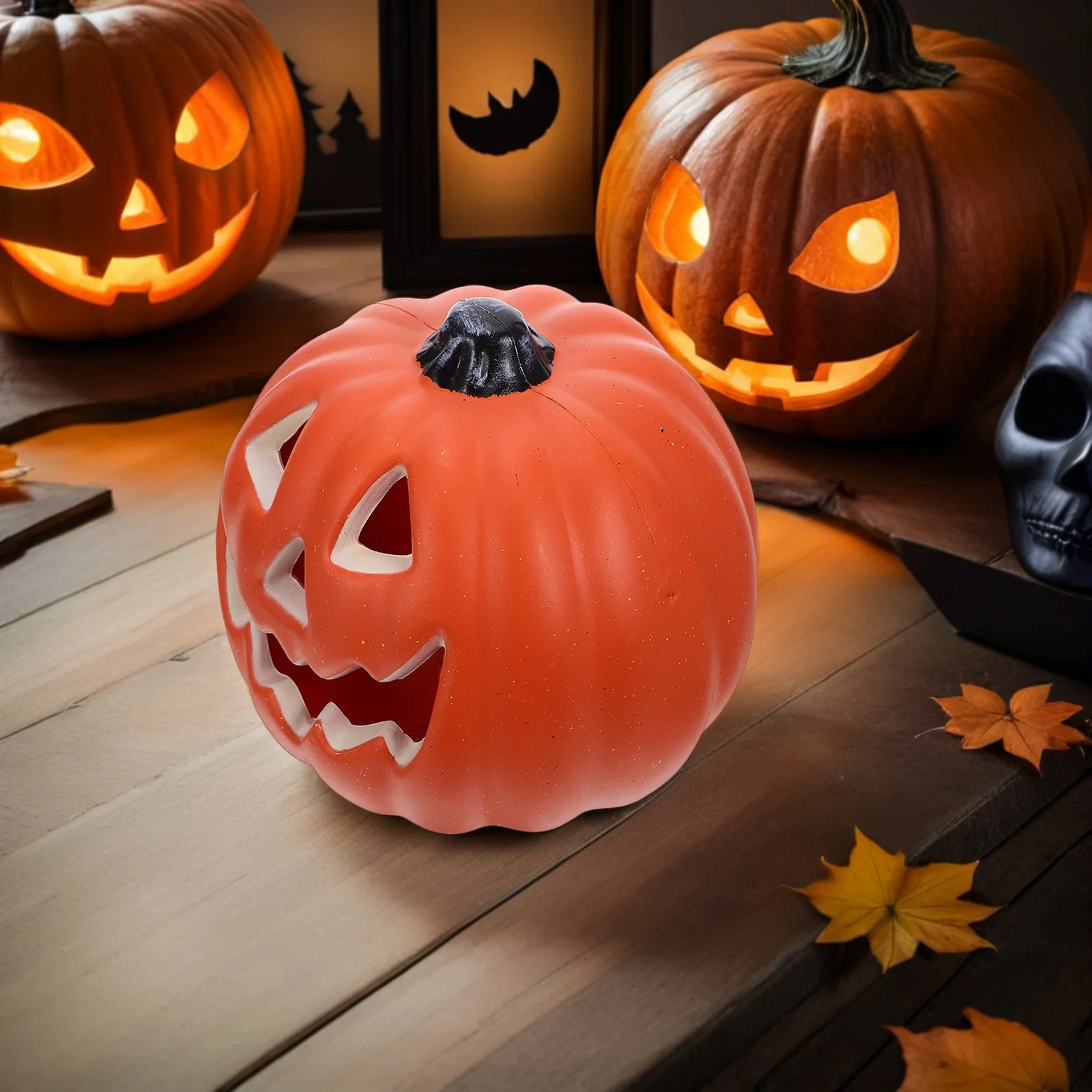 Leuchtendes Kürbislicht, klassisches Halloween-Laternen-Dekor, langlebiges PE-LED-beleuchtetes Party-Nachtlicht für den Innen- und Außenbereich