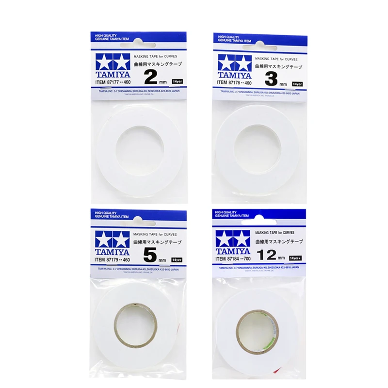 TAMIYA شريطٌ لاصق للمنحنيات 87177/87178/87179/87184 نموذج الشريط مجموعة 2-12 مللي متر عرض نموذج رش تلوين غطاء الشريط أداة للحرف اليدوية