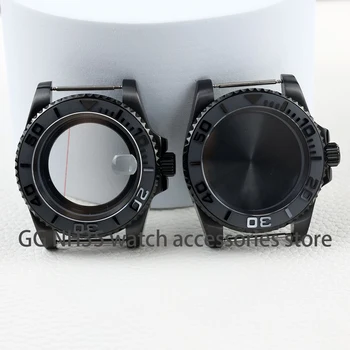 High quality 40mm sapphire glass NH35 case black PVD stainless steel waterproof for NH35 NH36 movement yacht-master watch case