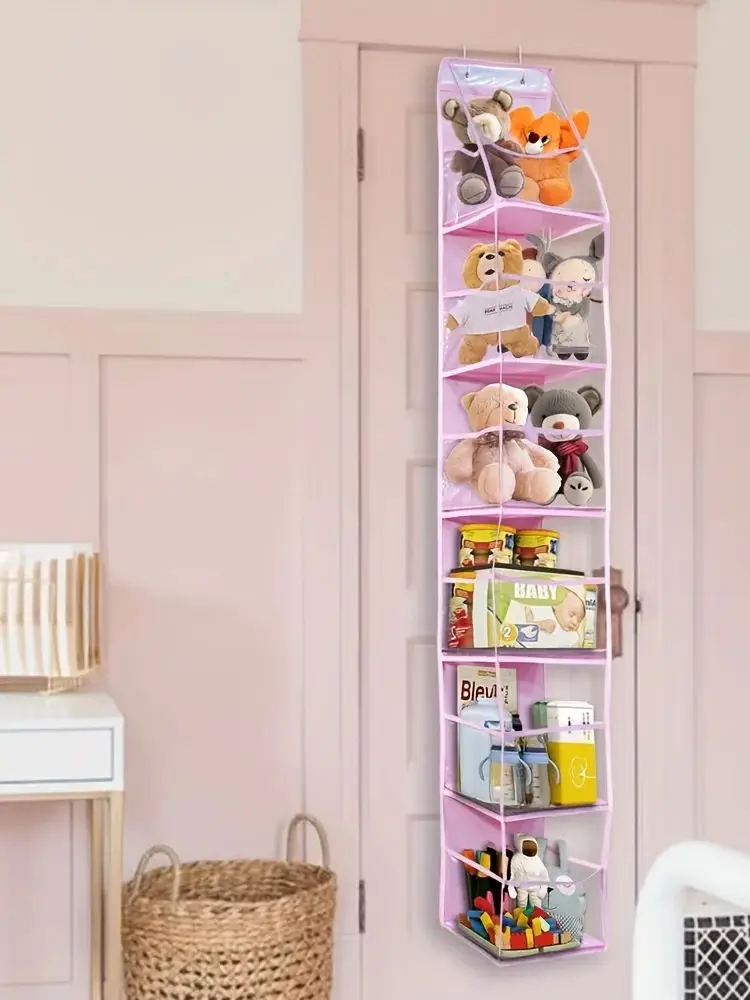 1 Stück 4/6-stufiger Hängeaufbewahrungsbeutel, faltbarer Organizer, Türhänger für Haaraccessoires, Snacks, Spielzeug, Kleidung, Aufbewahrungshalter – Detail 4
