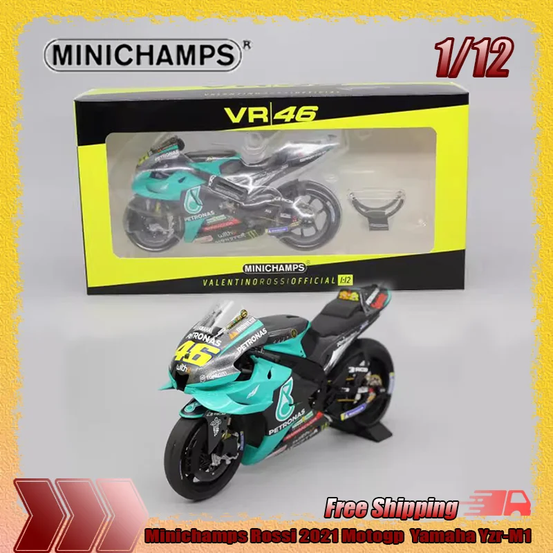 

New In Stock Minichamps 1:12 Rossi 2021 Valencia Retired Motogp Yamaha Yzr-M1 Racing Motorcycle Model Custom Children'S Toy Gift