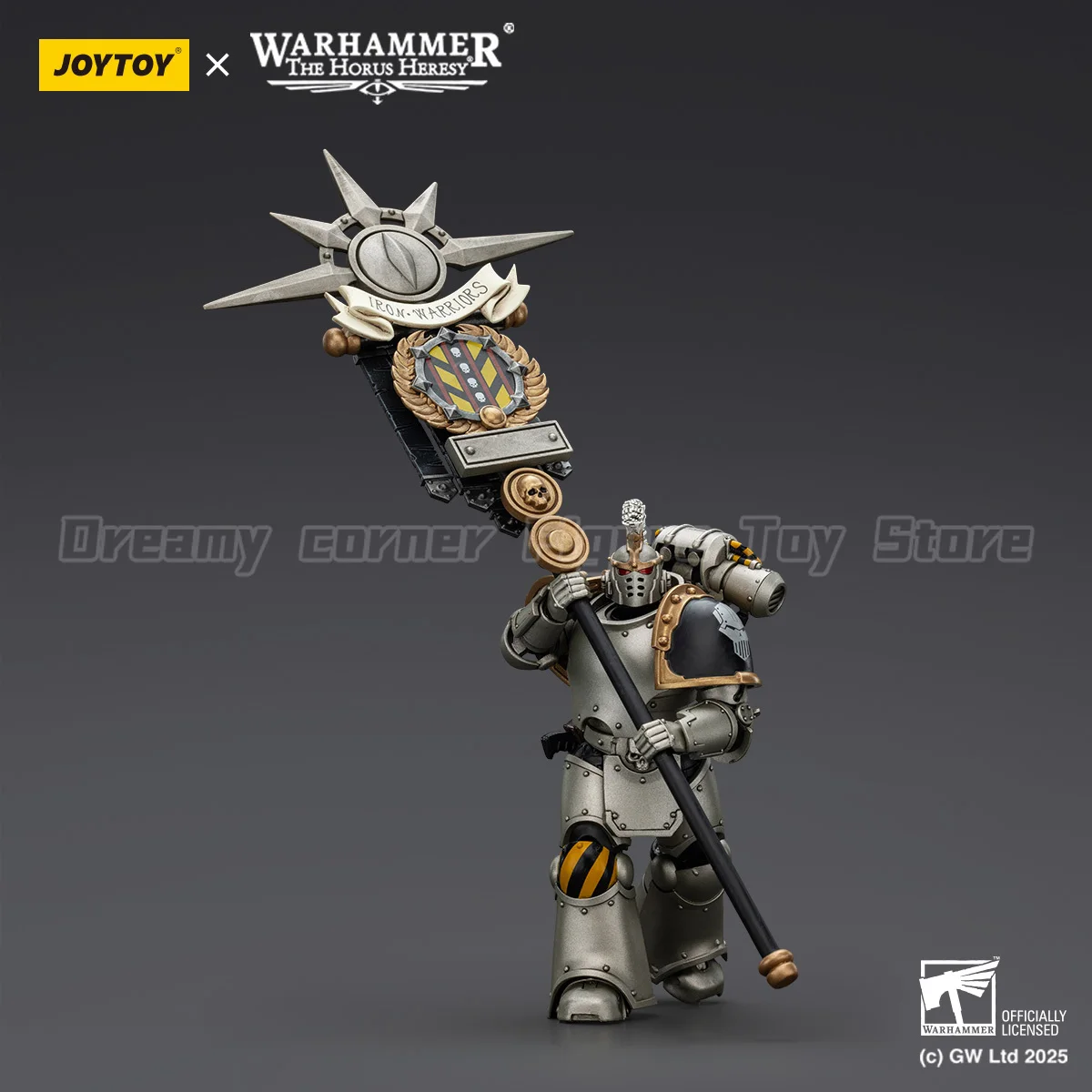 【En Stock】 JOYTOY Warhammer 40K Iron Warriors Command Squad choisi avec la légion Standard 2 pièces 1/18 figurine jouet modèle cadeau