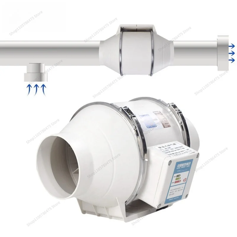 FOR Plastic Pipe Fan, Pressurized Industrial Exhaust Fan, Kitchen Fume Exhaust, Bathroom Ventilation Silent