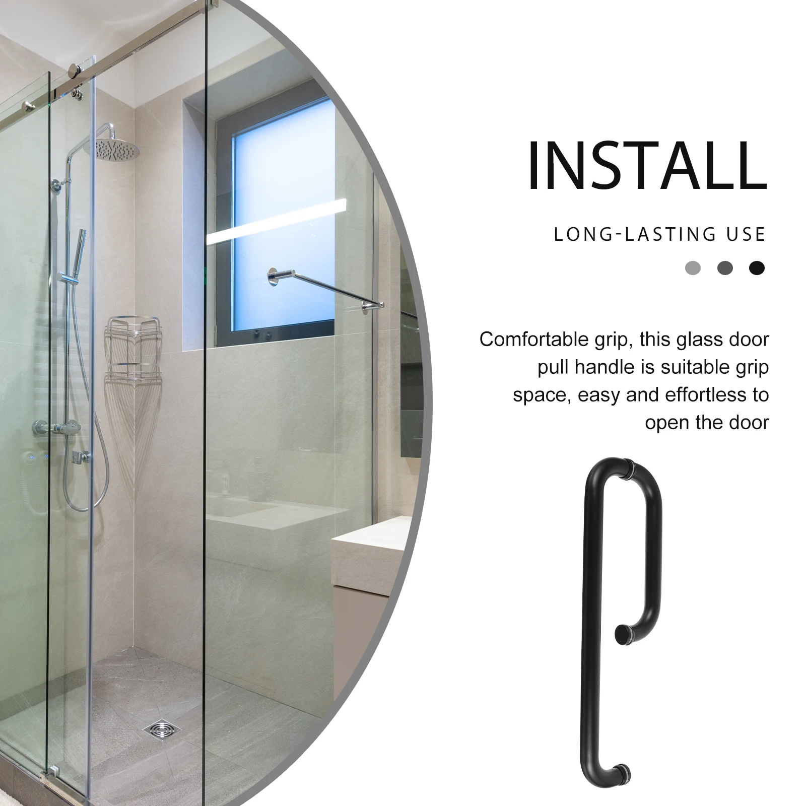 

Современная сменная ручка для душевой двери из стекла из нержавеющей стали, сверхмощная тяга для безрамных дверей ванны, простая установка