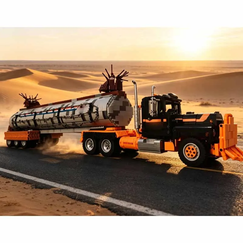 MOC-117903 New City Transport Tanker Truck 1:18 Buildable Brick Model 4771 Parts MOC Creative Boy's Birthday Toy Gift