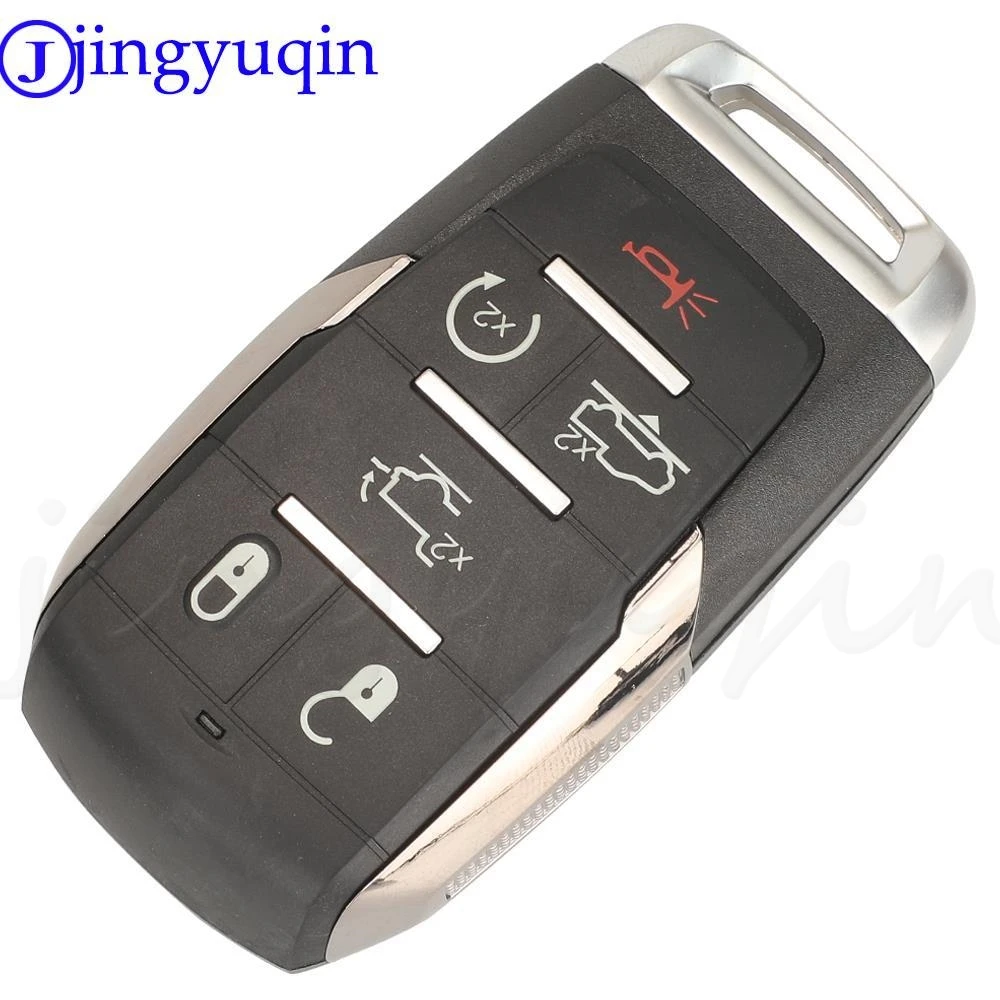 jingyuqin 10pcs/lot OHT-4882056 3/4/5/6 Buttons Smart Prox Remote Car Key Shell Case For Ram 1500 Pickup 2019 2020 2021