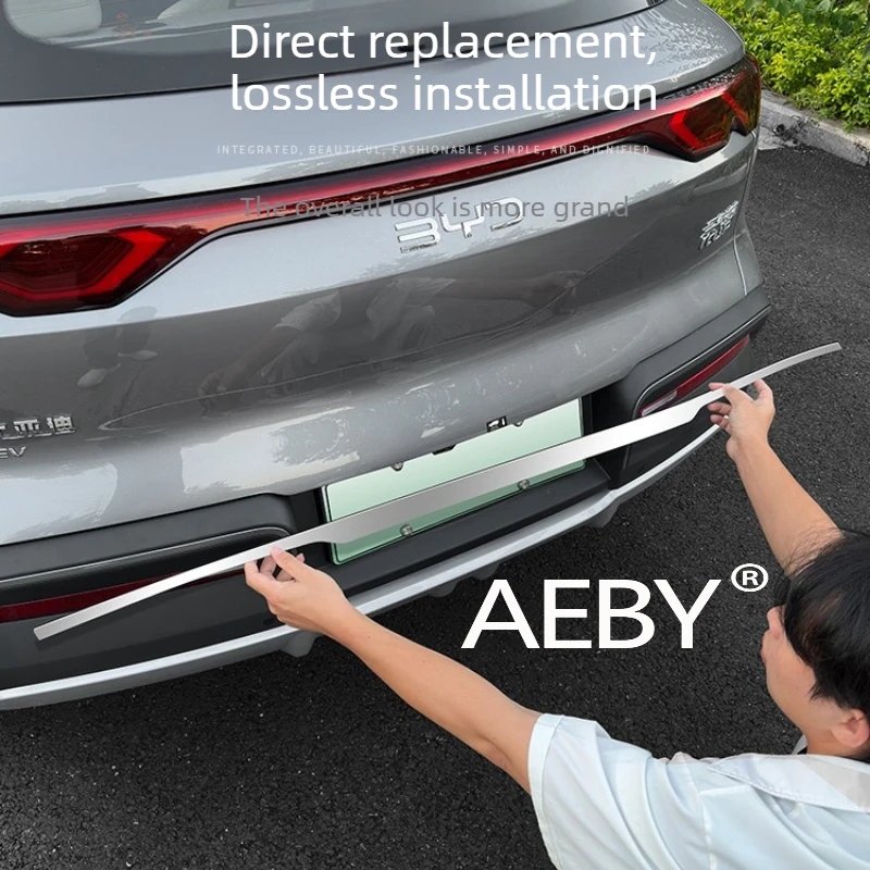 AEBY For BYD Atto 2 Smart Driving Editio 2024 Stainless Steel Tailgate Trim,OEM Style Stainless Steel Edge Guard,Accessory