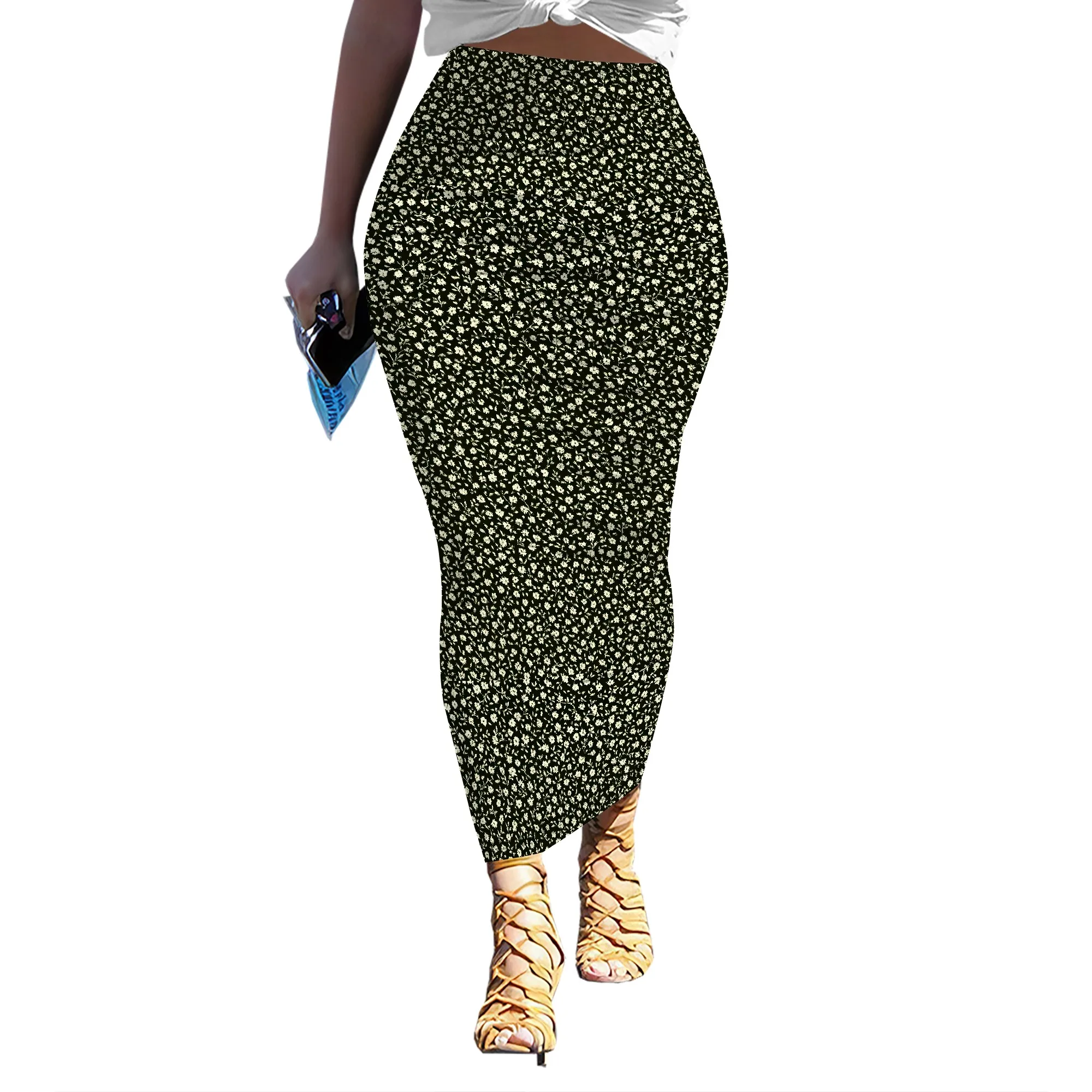 

Women's Sexy Bodycon High Waist Stretchy Solid Work Pencil Skirts Dress
