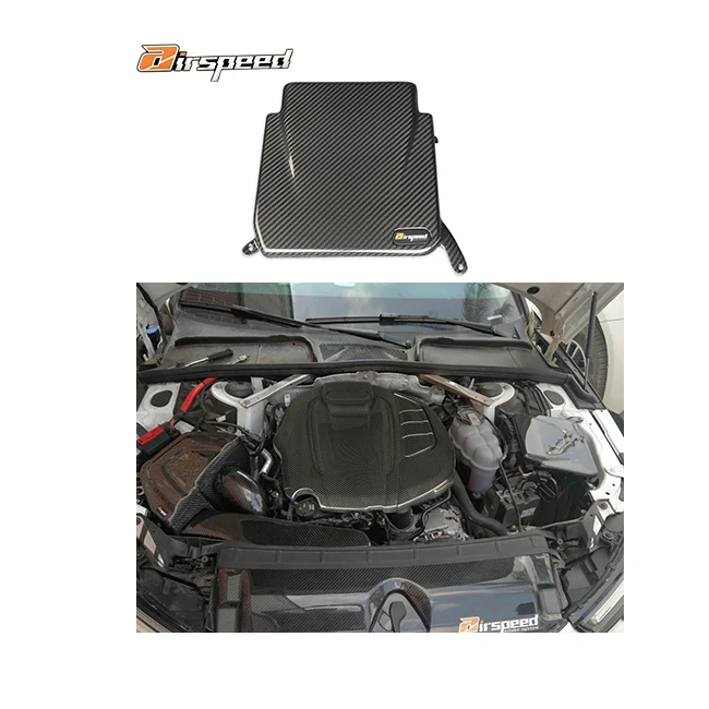 

3K Twill Carbon Weave in Glossy Finish Dry Carbon Fiber Engine ECU Cover for AUDI A5/S5/RS5 B9 2.0T 2.9T 3.0T