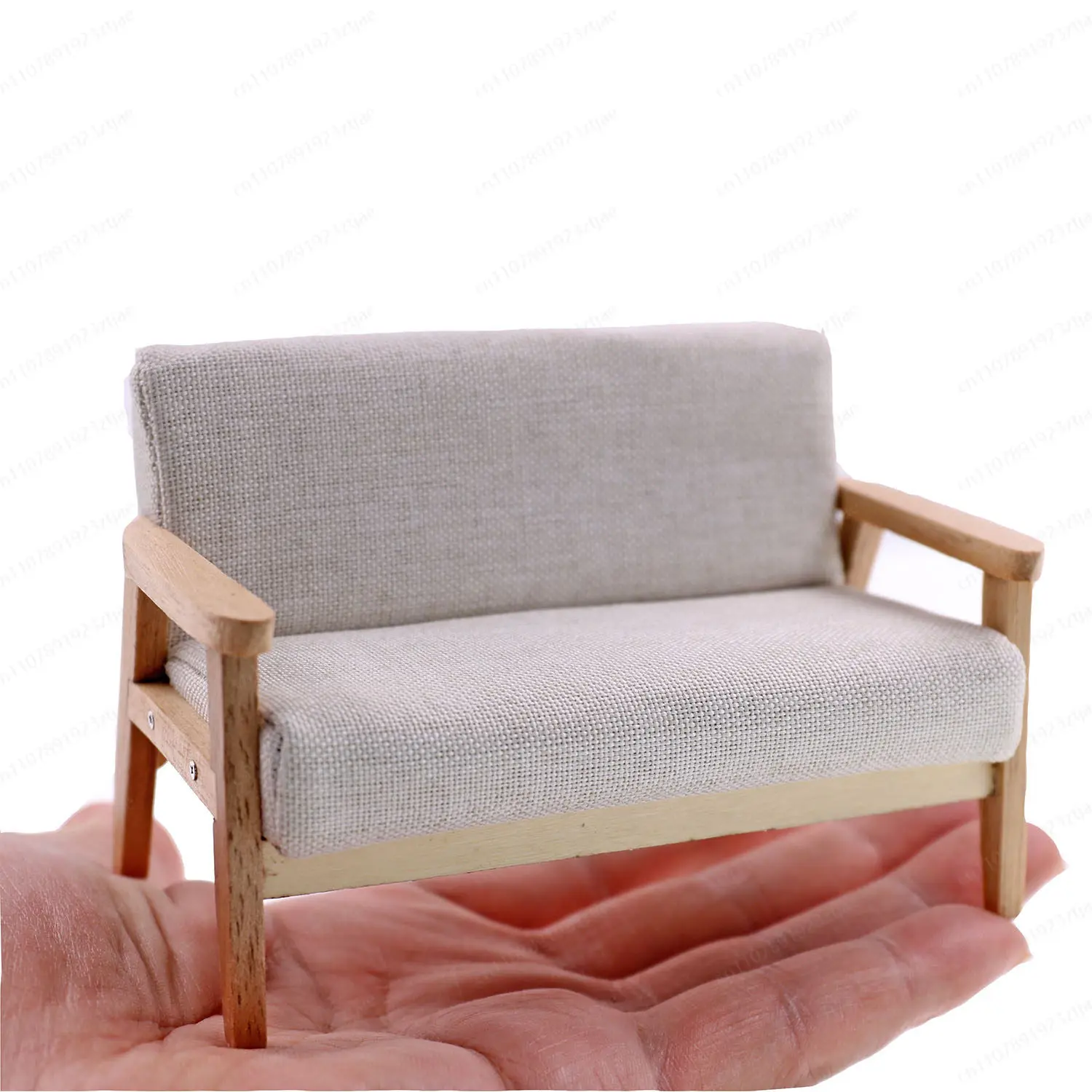 Miniature Japanese Style Two-Seater Sofa - for Dollhouse, Model Scene & Photo Prop