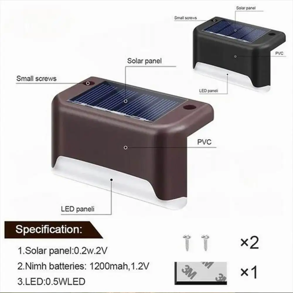 4 sztuki schodów na trawnik z atmosferą doprowadziły do światła solarna ścienna ABS światła ogrodowe energii słonecznej do zewnętrzna lampa solarna dziedzińców balkonowych