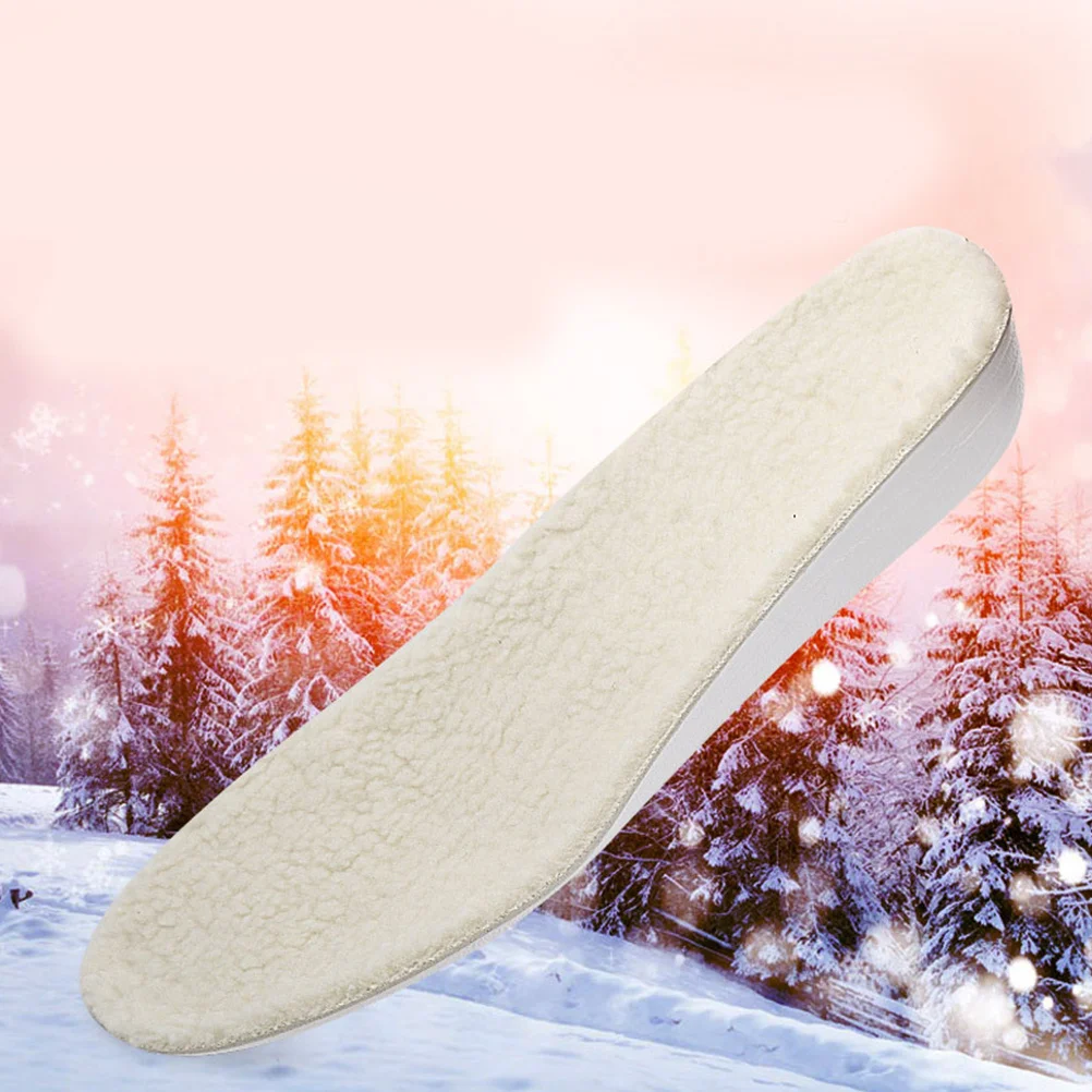 

1Pair Height Increase Insoles PU Warm Wool Shoe Cushions Non-Slip Comfortable Lifting Pads Winter Size L 2.5cm