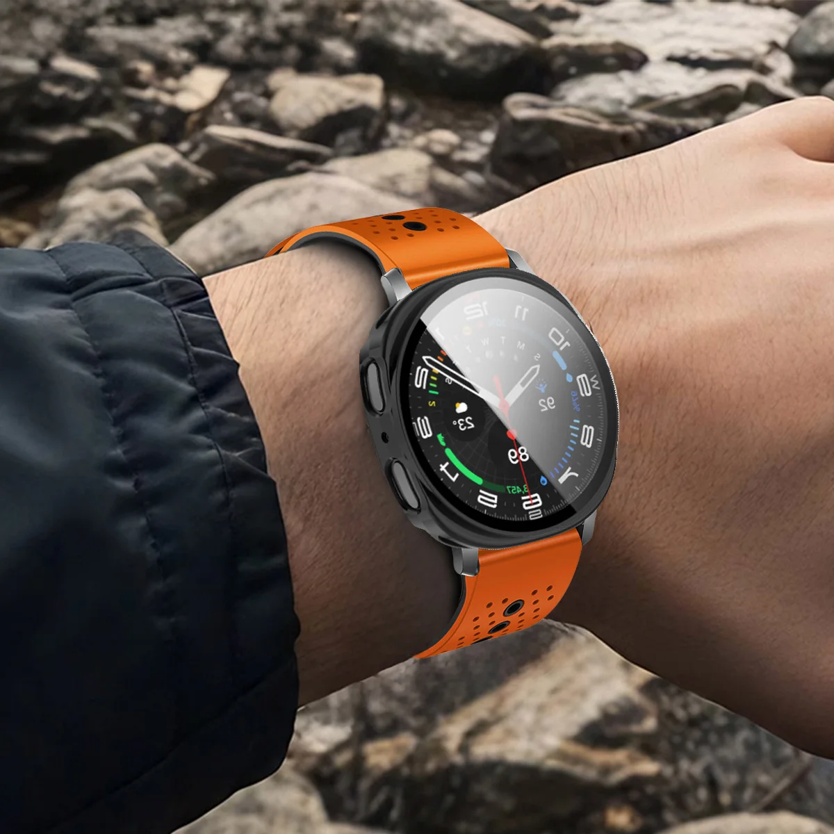 سيليكون حزام + PC حافظة لساعة سامسونج جالاكسي 8 40 مللي متر الفرقة سيليكون سوار لساعة جالاكسي 8 44 مللي متر Correa حزام الساعات سوار