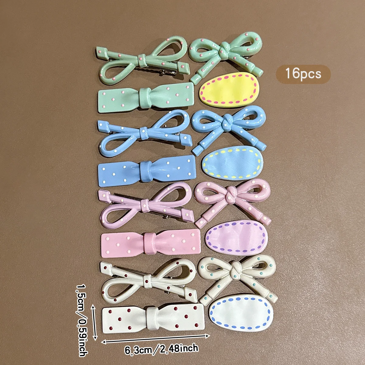 16 farbenfrohe, schlichte Haarspangen im koreanischen Stil mit einem süßen und stilvollen Design, geeignet für den täglichen Gebrauch als Kopfschmuck. – Detail 4