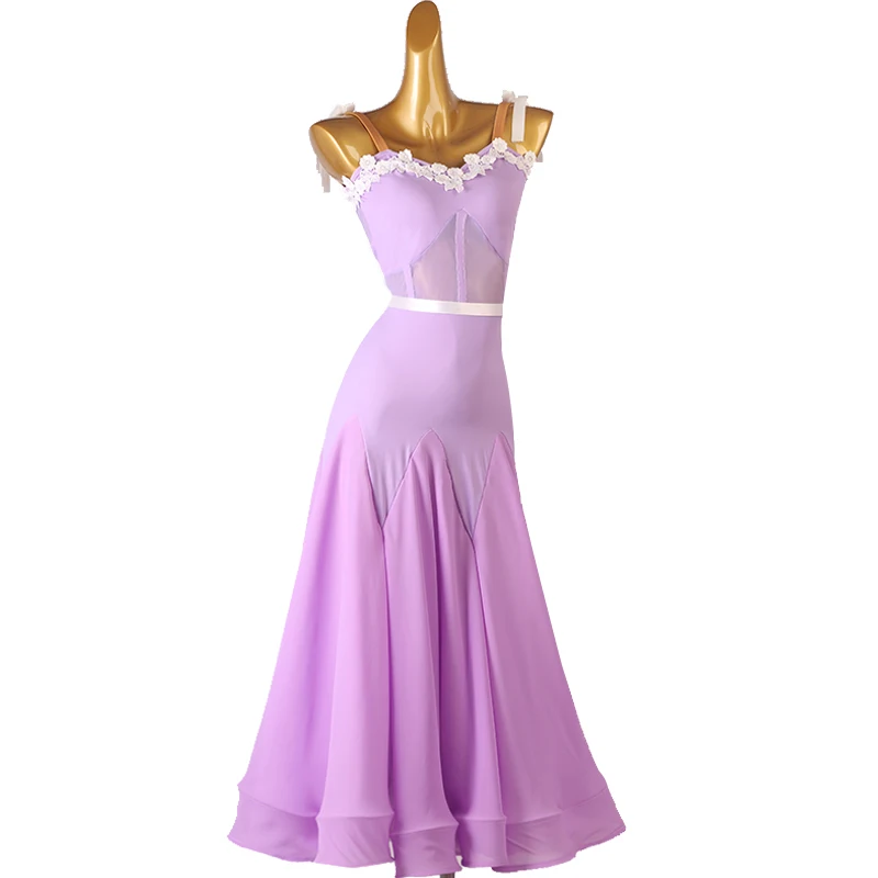 Strap Waltz Dress Modern Dance Slim Social National Standard Big Swing Skirt New Product