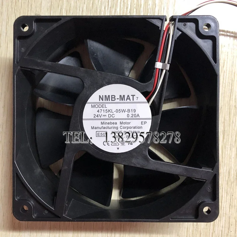

NMB 4715KL-05W-B19 E50 DC 24V 0.20A 120x120x38mm 2-Wire Server Cooling Fan