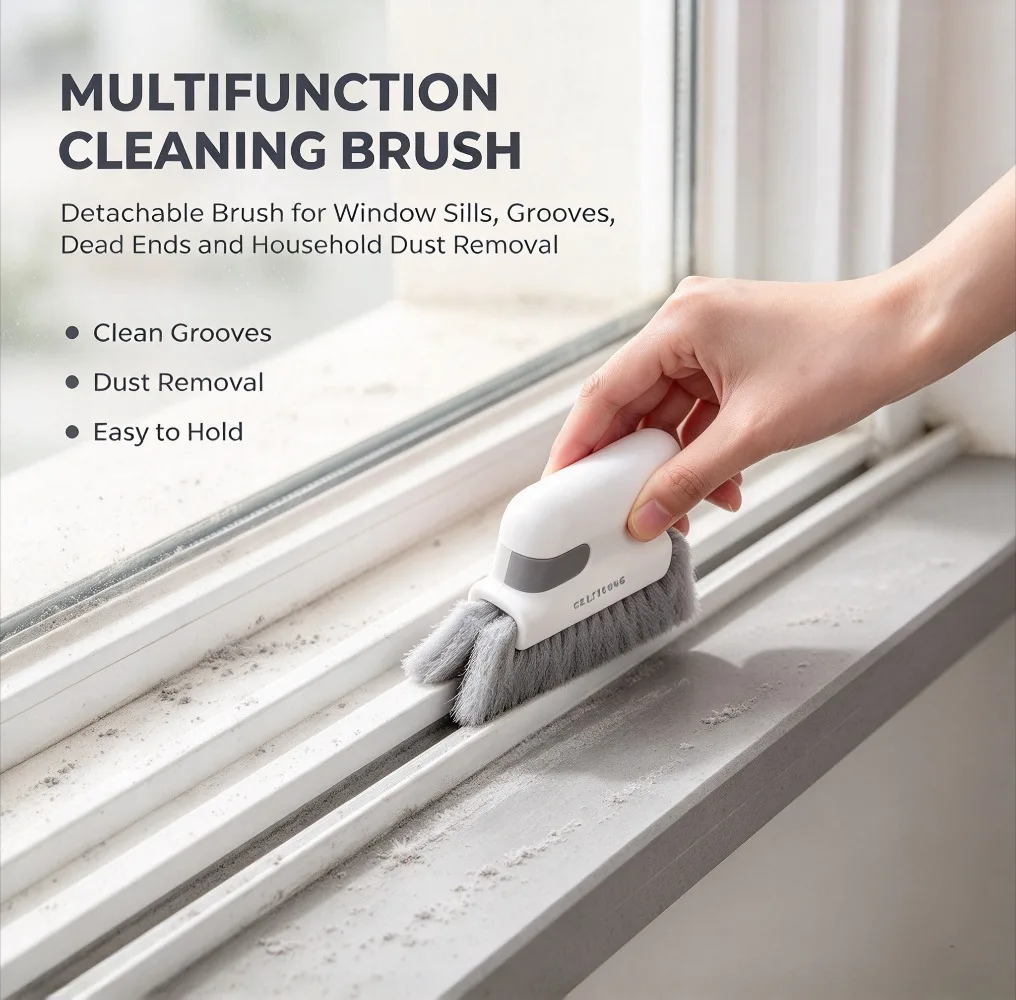 Multifunctional Cleaning Brush Removable Window Windowsill Groove Deadend Cabinet Crevice Household Dust Tool Set Kit