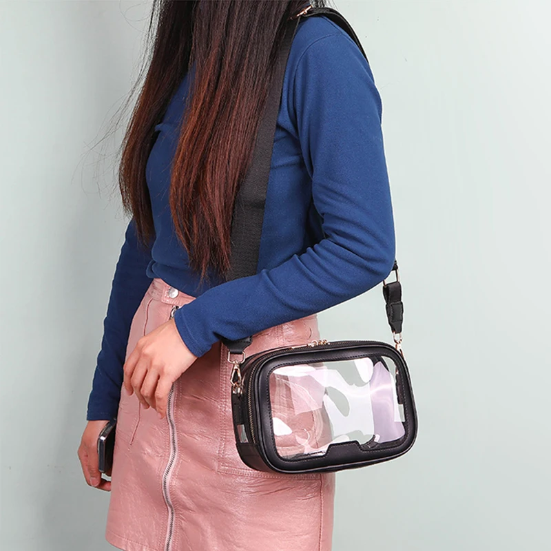 

Женская прозрачная сумка через плечо из ПВХ, простая сумка-мессенджер, модная водонепроницаемая сумка на молнии, сумка-слинг для девочек