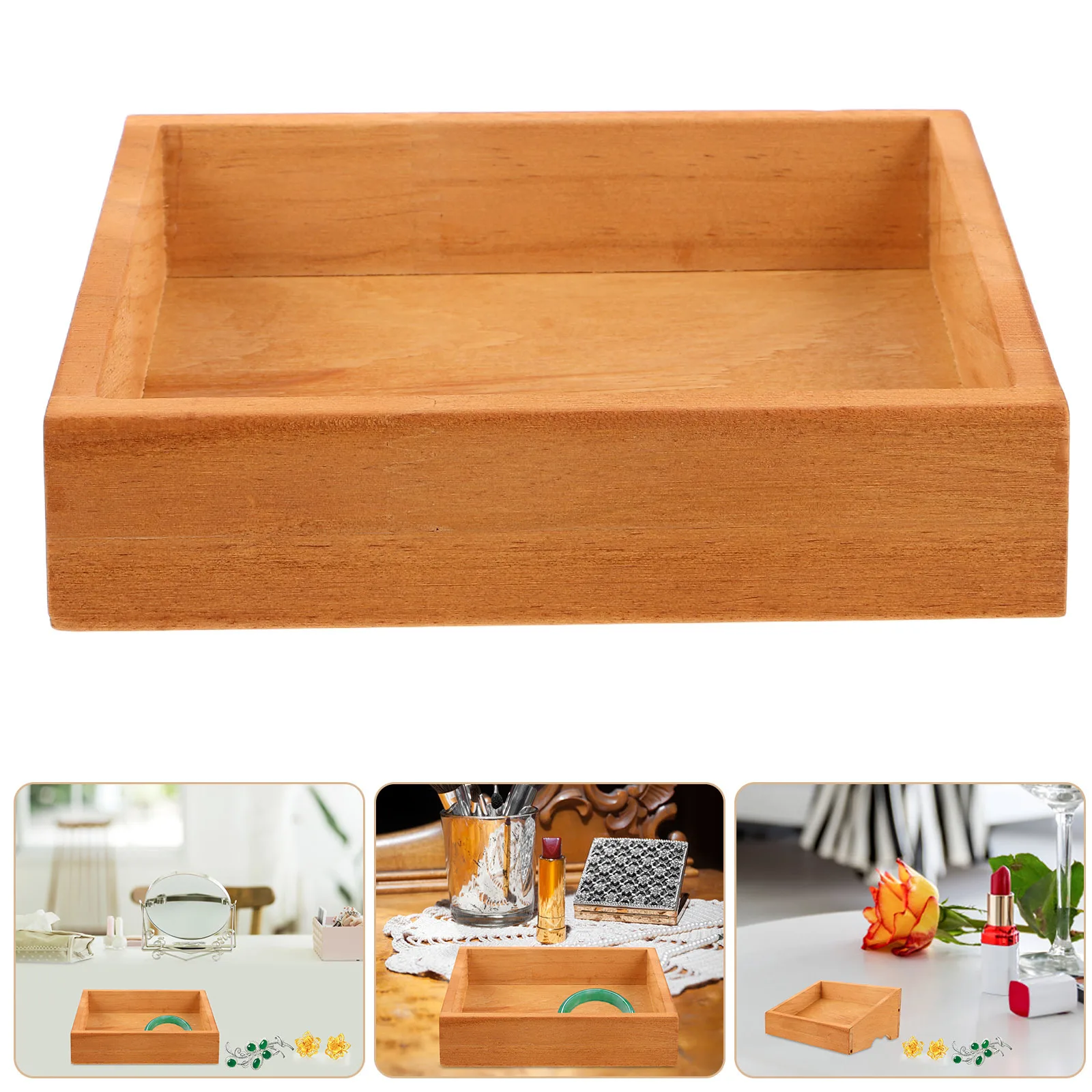 

Wood Phone Organizer Tray Multi Compartment Jewelry Storage Desktop Office Desk Organizer Storage Box Note Pad Holder