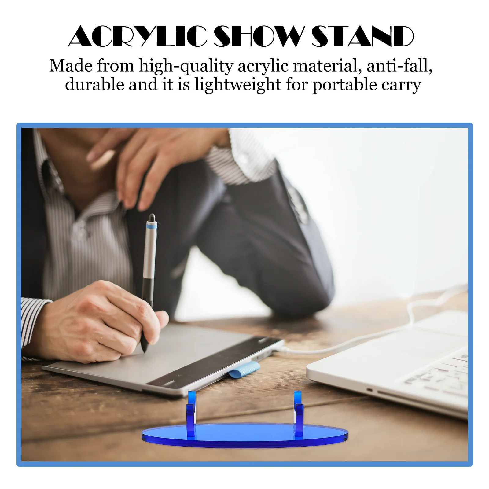 

Portable Acrylic Pen Display Stand Makeup Brush Organizer Desk Pencil Rack Antifall Smooth Touch Edges