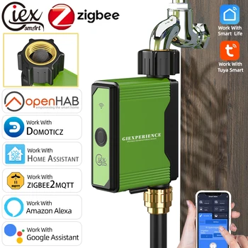 Timer di Irrigazione per Giardino WiFi Zigbee, Sistema Intelligente di Irrigazione a Pioggia e Goccia con Registratore di Flusso d’Acqua Integrato, Controller Tuya 2MQTT ZHA