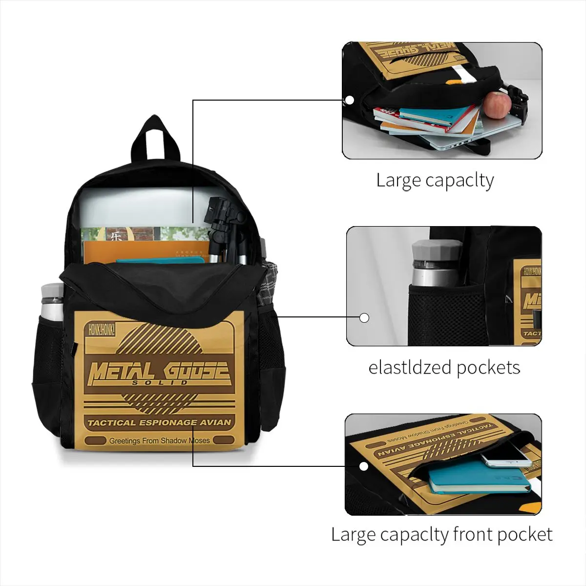 Untitled Stealth Game Backpacks untitled goose game honk humor animal Jogging Youth Soft Backpack Pretty Polyester Bags