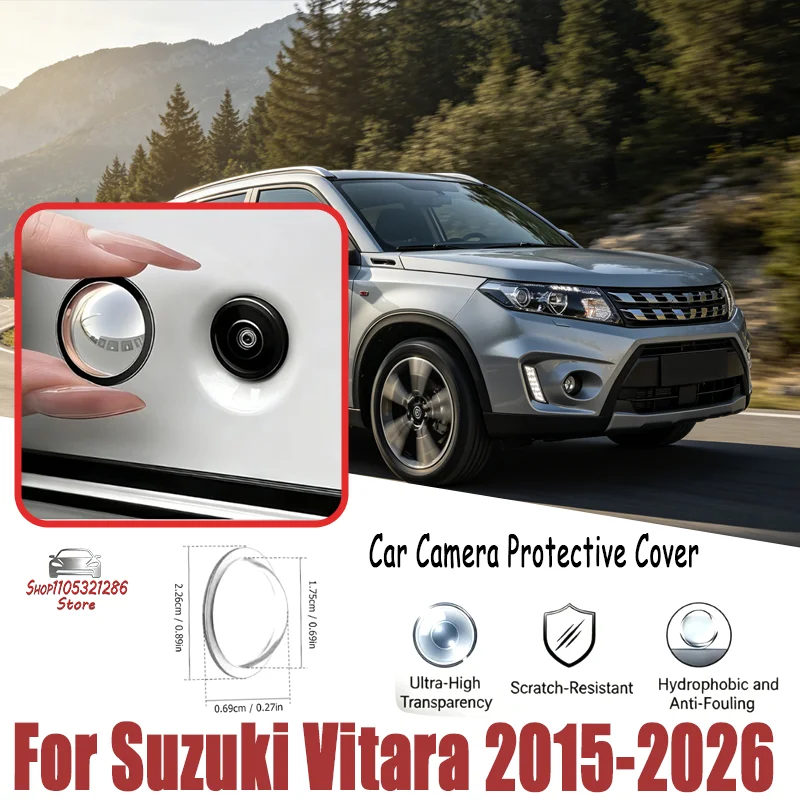 For Suzuki Vitara 2015-2026 2Pcs 360 Reverse Camera Lens Protector, Anti-Scratch PC Clear Sticker, Waterproof Dustproof