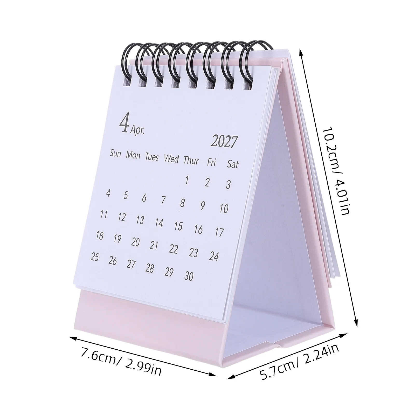 Mini Desk Calendar 2027-2028 18 Month Portable Flip Binding Small Desktop Standing Calendar for Office Home School Scheduling