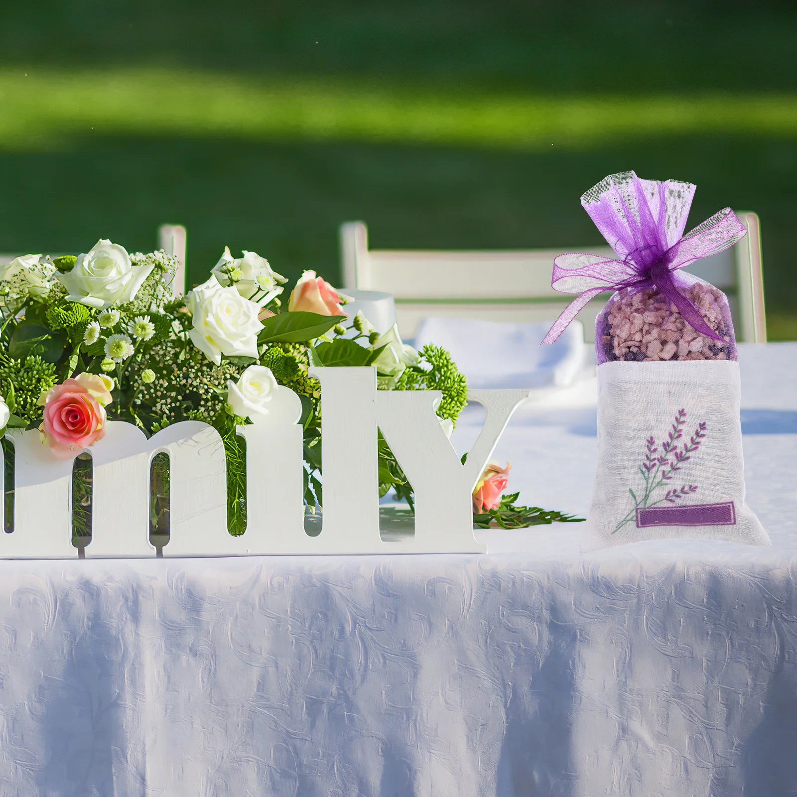 

25Pcs Empty Lavender Bags Floral Printing Sachets Portable Drawstring Pouches for Gift Candy Tea Spices Storage Dark Purple