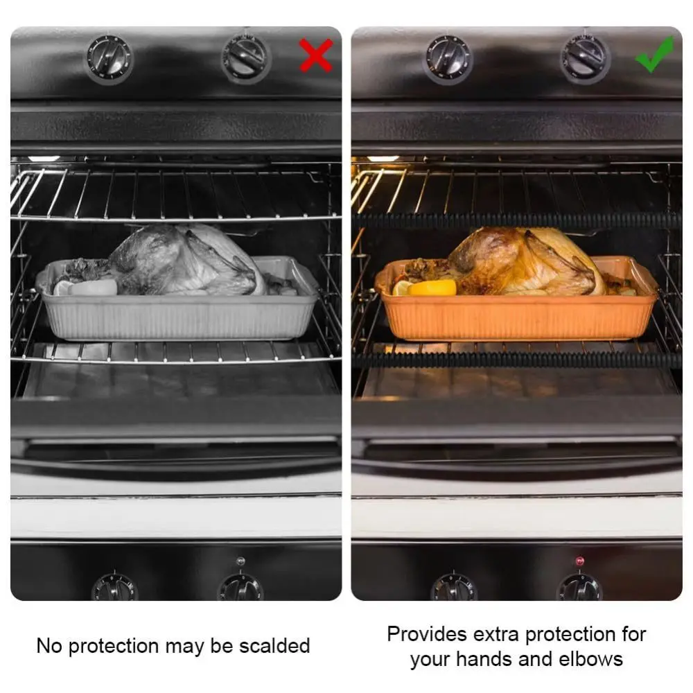 2Pcs Silicone Oven Rack Protector High Temperature Threaded Heat Insulation Strip Avoid Scald Heat Resistant