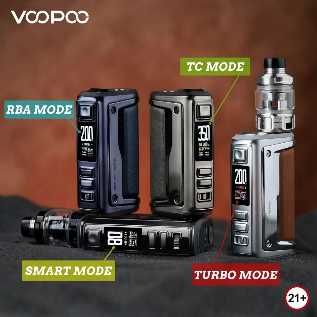 VOOPOO Argus GT II กล่อง Mod 200W ชุดอิเล็กทรอนิกส์บุหรี่ Vaporizer 6.5Ml PnP Pod ถัง Vaper Vape Mod ชุด GENE.TT 2.0ชิป IP68