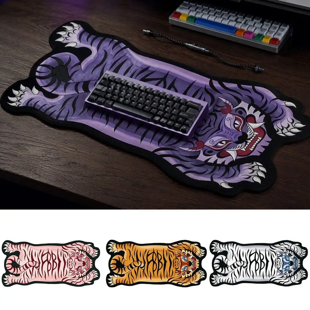 Reusable Diatom Mud Tiger Keyboard Pad Non-slip Absorbent Desktop Keyboard Pad Soft Washable Bathroom Carpets Home Office Use