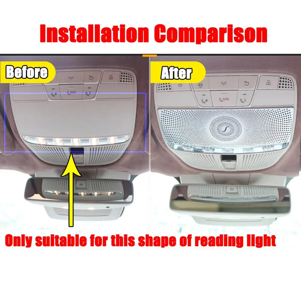 For Mercedes Benz E Class W213 2016-2023 304 Stainless Steel Car Accessories Roof Reading Lamp Light Cover Trim Decoration Frame
