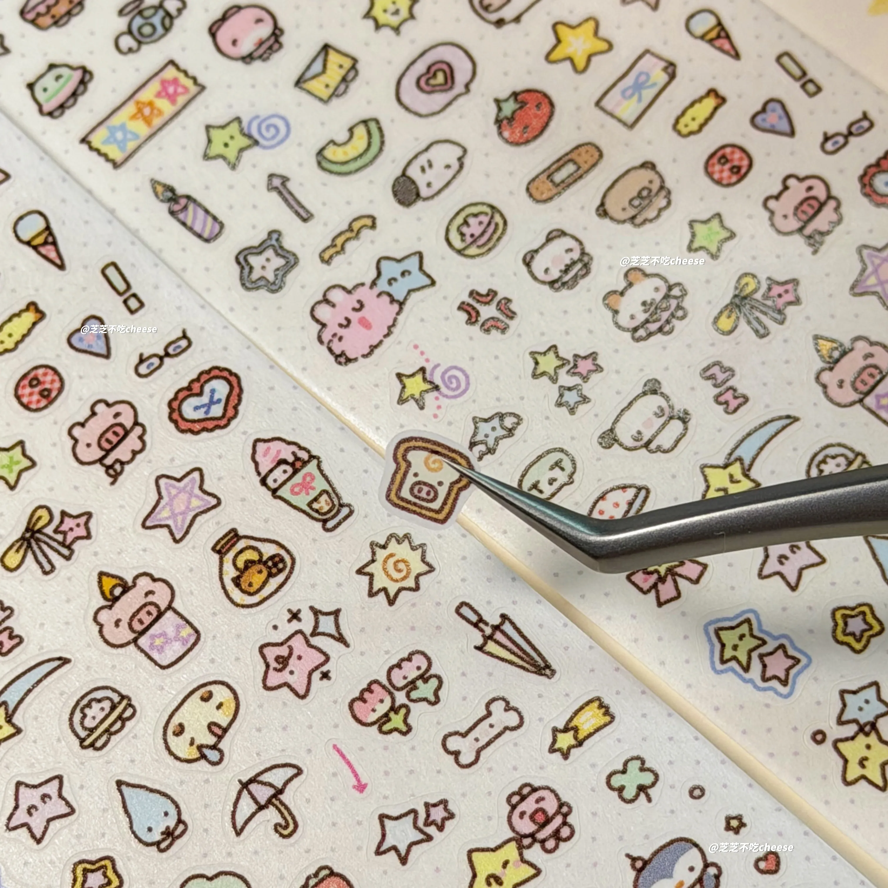 Deco Star Stickers Cute Decorative Cut Membrane Stickers for Journaling Scrapbooking DIY Craft Hand Account Kawaii Small