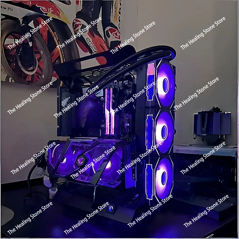 Open chassis atx/matx computer chassis rack desktop itx creative graphics card vertical plug DIY small chassis