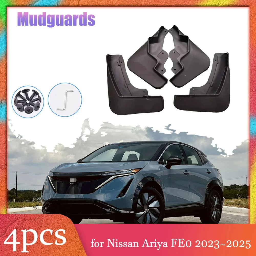

For Nissan Ariya FE0 2023~2025 2024 Mud Flaps Splash Guards Cover Mudguards Front Rear Wheel Fender Accessorie 4pcs Car Mudflaps