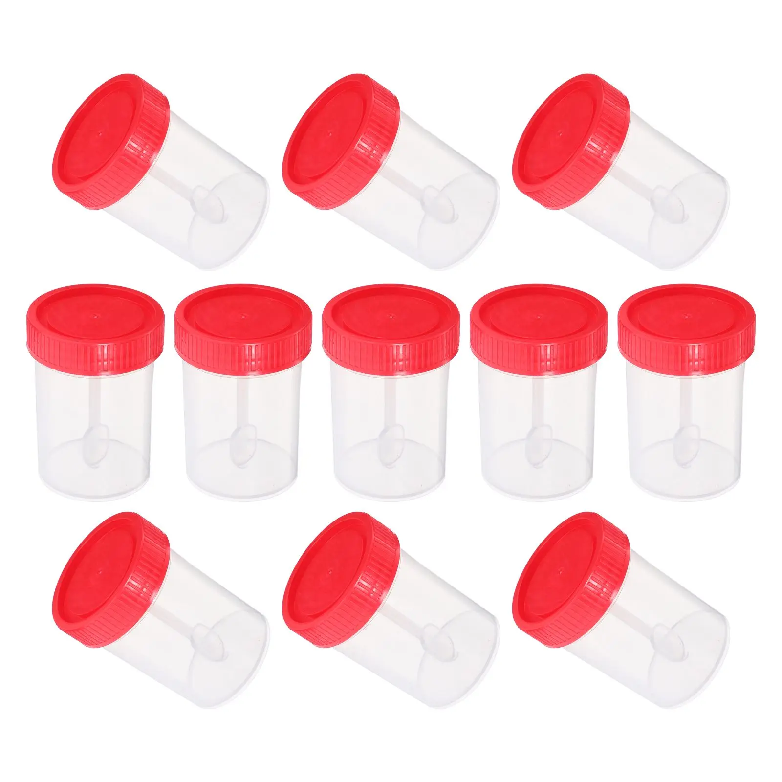 50 Pcs Stool Cup Leak Proof Specimen Container Medical Science Lab Tool Histology Cytology Reagent Sample Spiral Lid Test