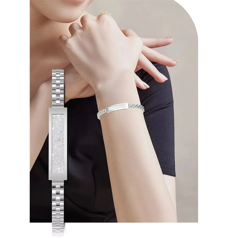 Smart Chain Bracelet for Women Bluetooth Connected APP Multi Sports Heart Rate Blood Oxygen Sleep Monitor Smart Bracelet-AC17