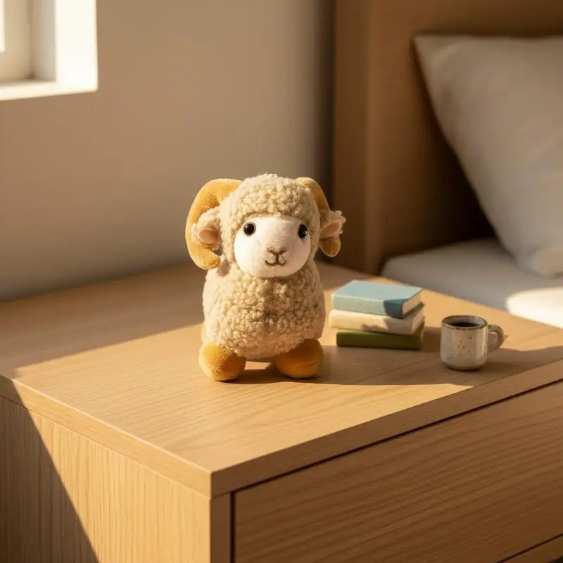 Soft Stuffed Sheep Plush Pendant 13cm Mini Fluffy Toy with Suction Cup for Purse Decor Valentines Day Small Gifts