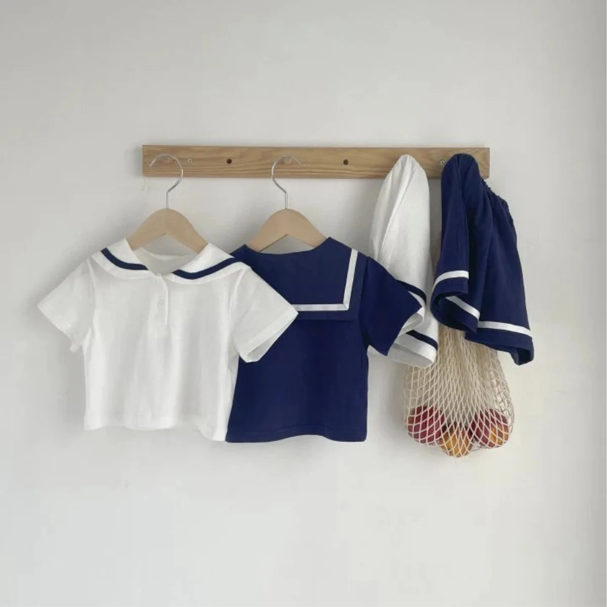 2025 Summer New Baby Girl College Style Clothes Set Infant Short Sleeve Navy Collar Tops + Shorts 2pcs Suit Toddler Girl Outfits