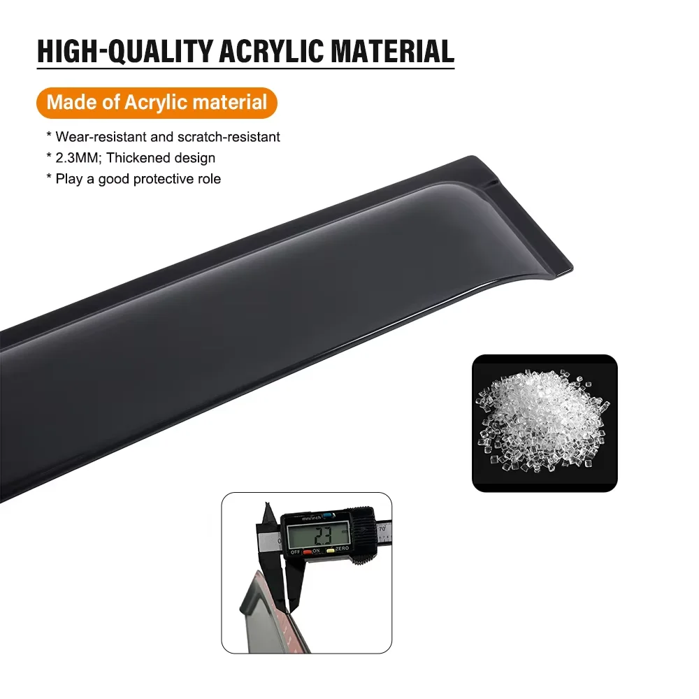 Window Visor Wind Shield Weathershield For ISUZU D-MAX DMAX 2020-2026 Side Window Vent Deflector Sun Rain Wind Guard Car Accesso