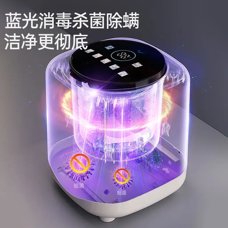 Fully automatic mini washing machine with high temperature sterilization and can dry large capacity socks and underwear