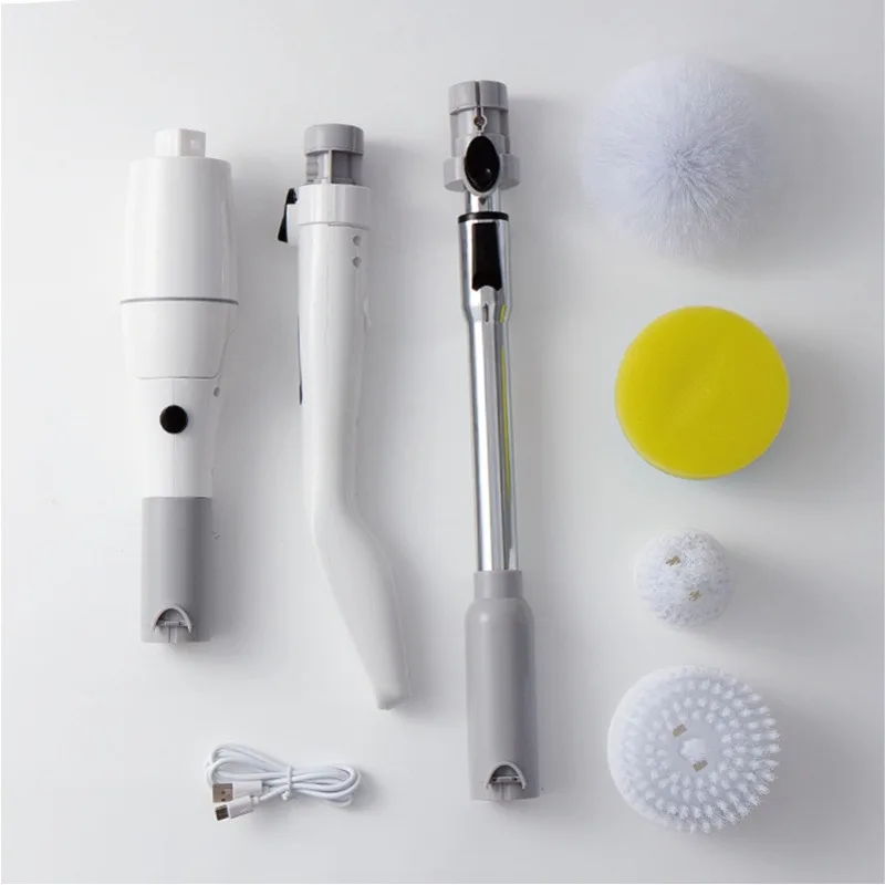 Electric cleaning brush Household multi-functional bathroom Toilet floor brush Wireless digital display rotating floor brush